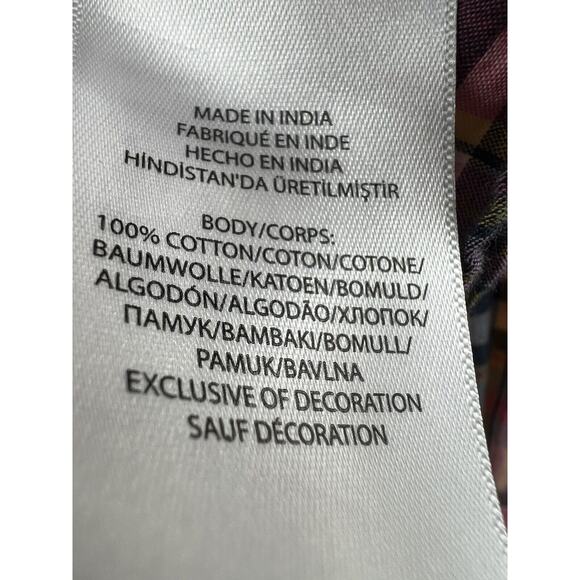 Polo Ralph Lauren Girl’s Madras Plaid 100% Cotton Popover Blouse Size 16 - Picture 6 of 8